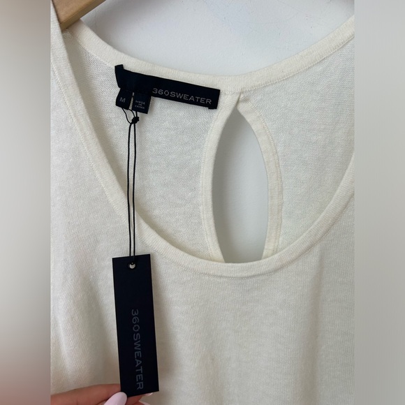 360 Sweater White Tank Top with Open Back - Picture 2 of 4